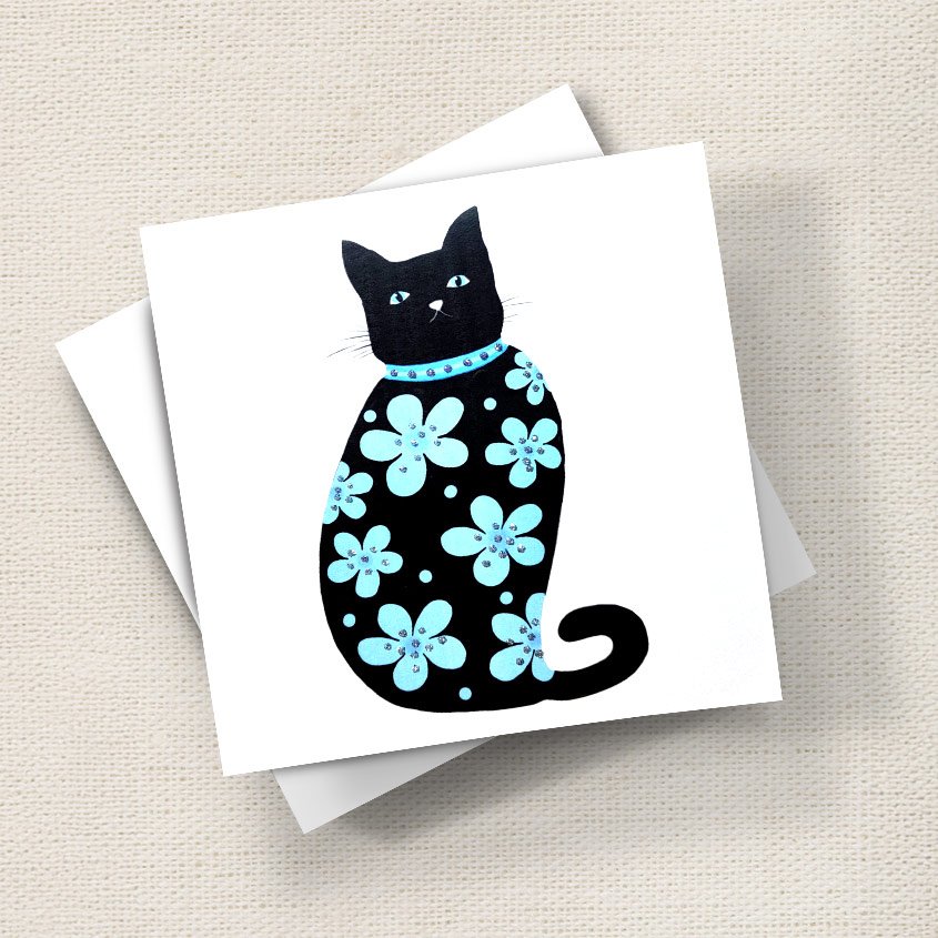 Flower Power Cat Blue