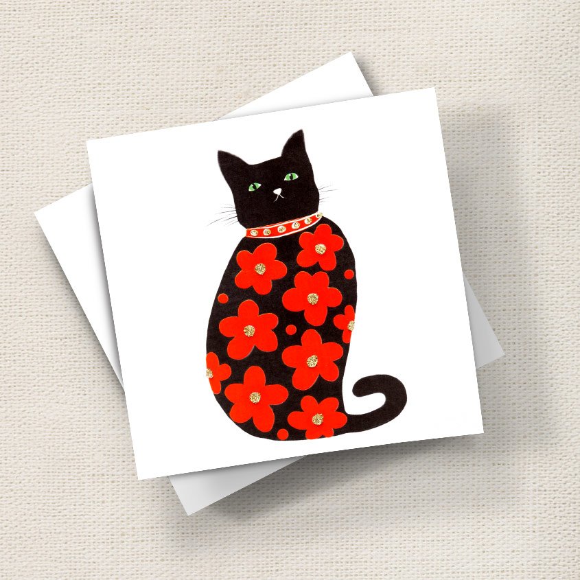 Flower Power Cat Red