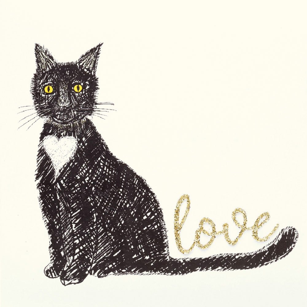 Love Cat Black English Graphics