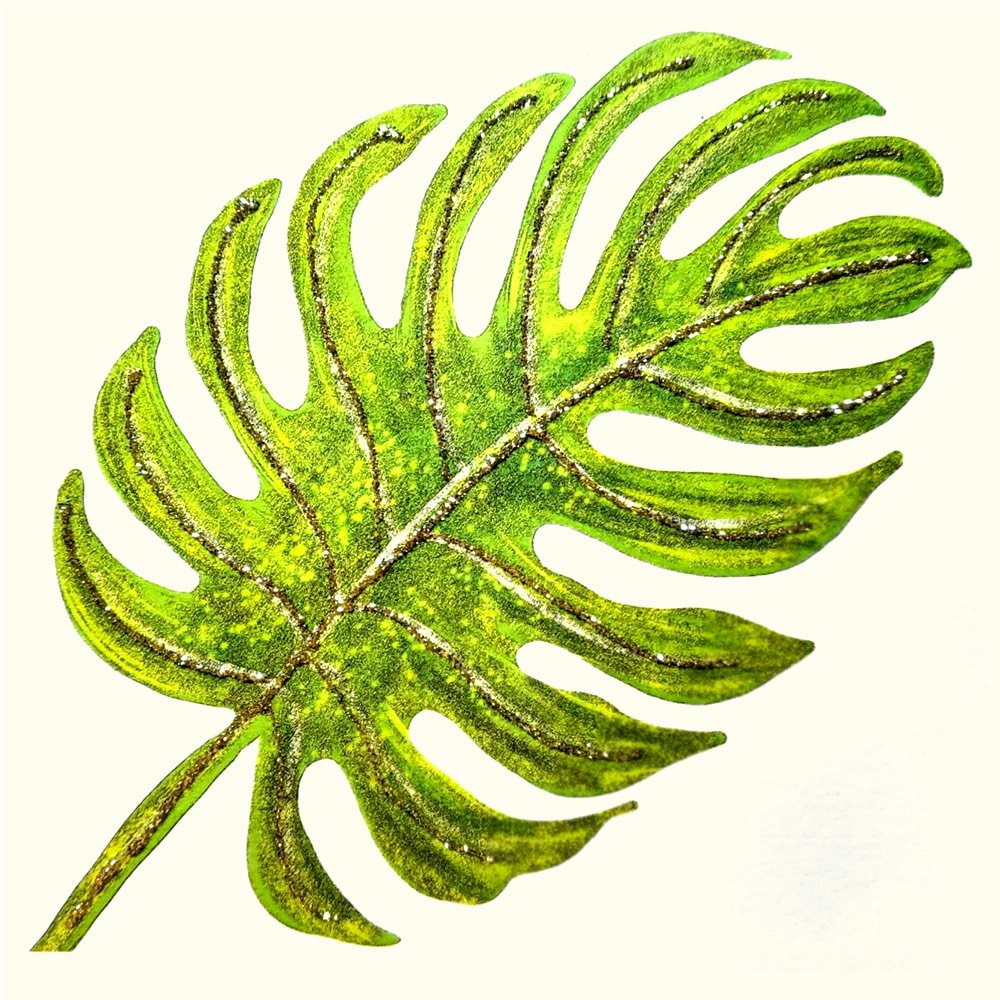 Tropical Monstera Leaf English Graphics