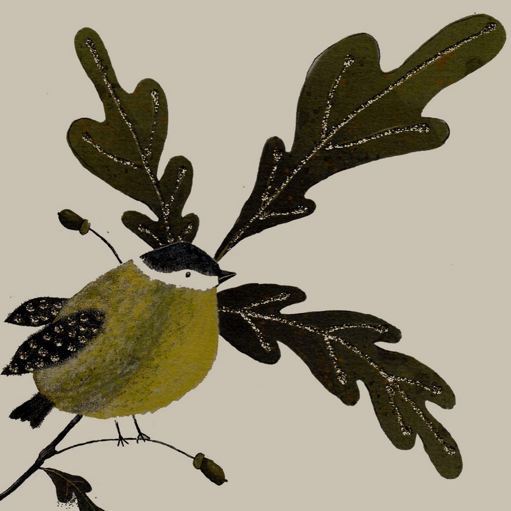 Autumn Oak & Bird - Image 3