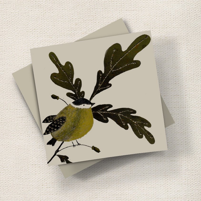 Autumn Oak & Bird English Graphics