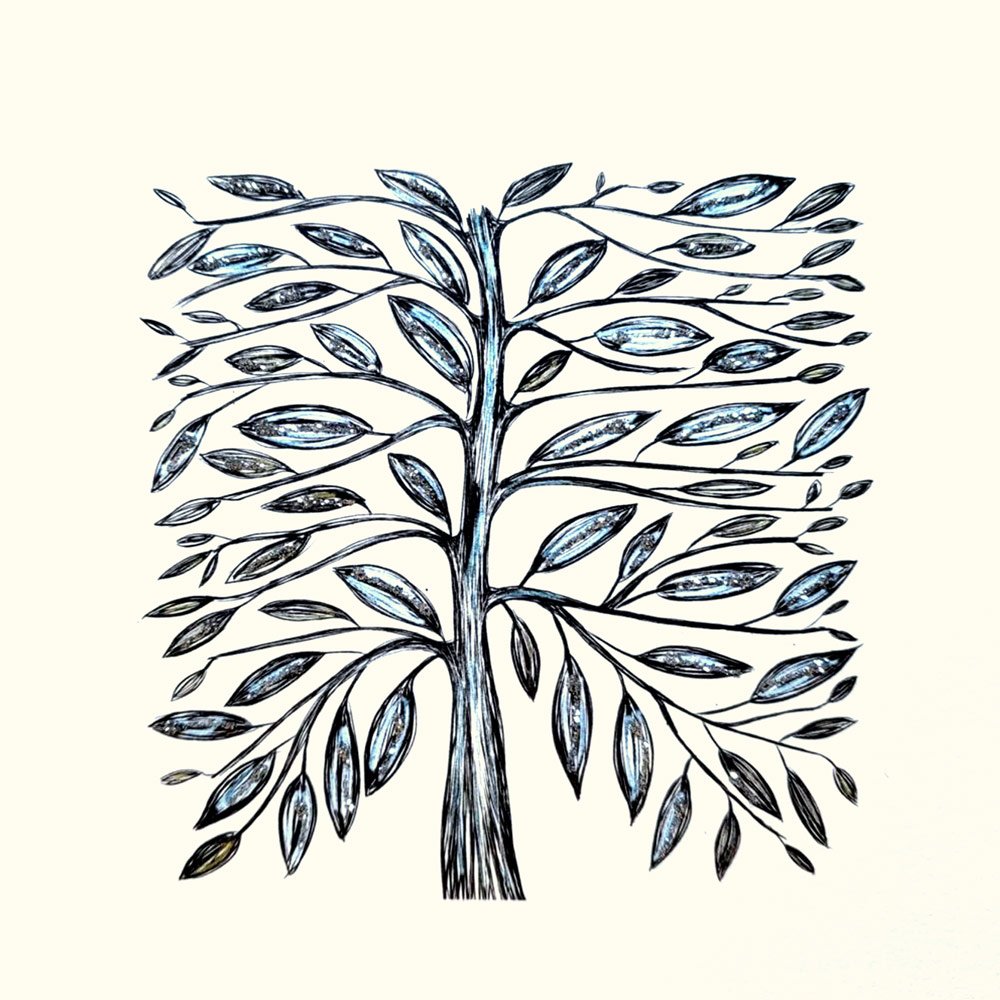 Autumn Tree (Blue) English Graphics