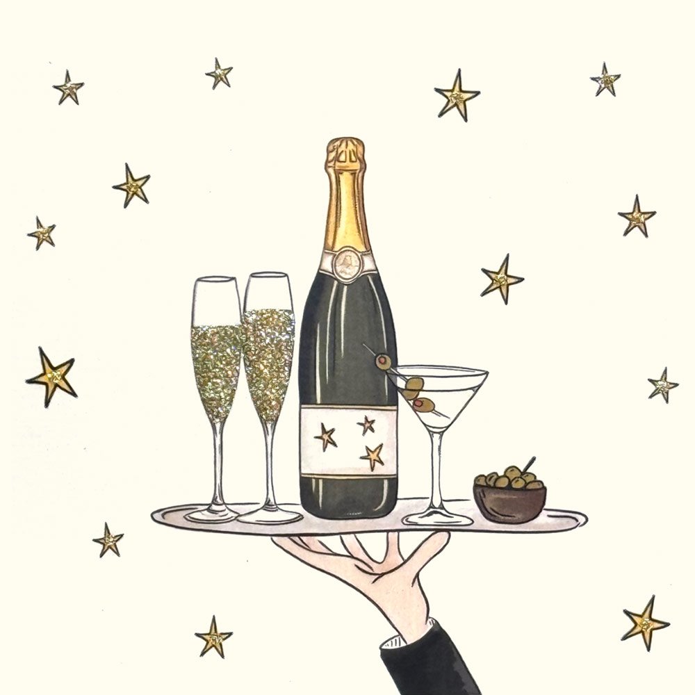 Tray of Champagne English Graphics