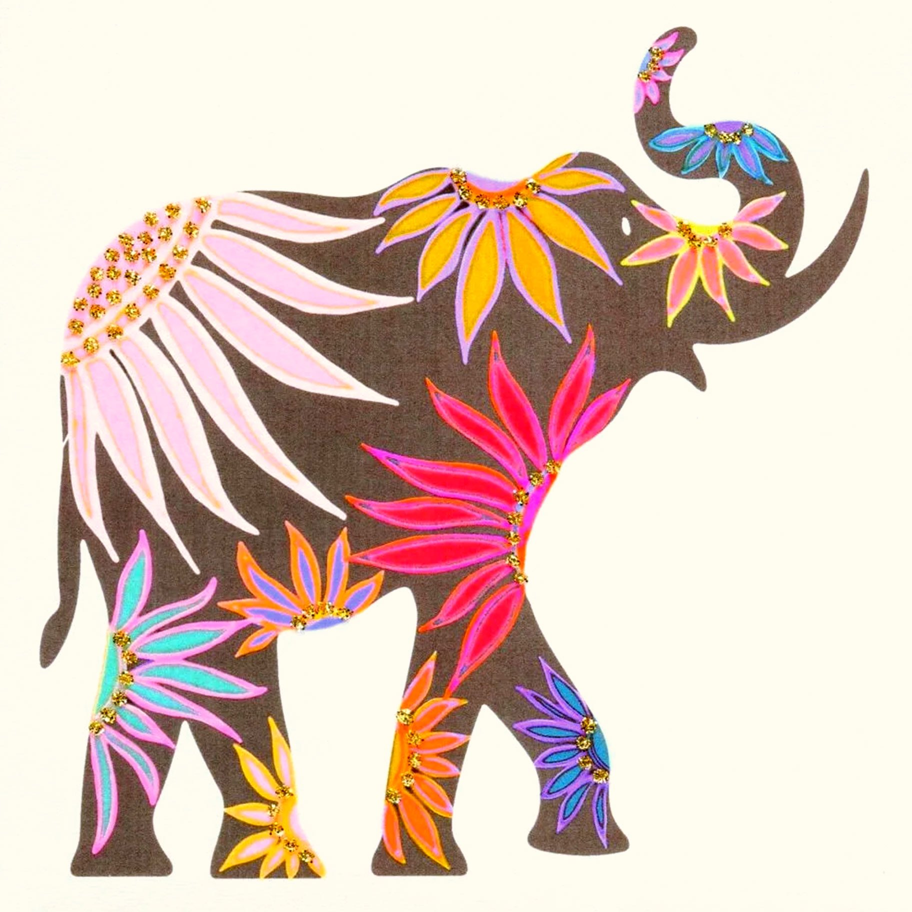 Elephant (Pink Floral) English Graphics