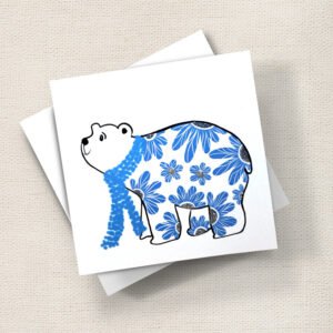 Polar Bear (Blue Floral)