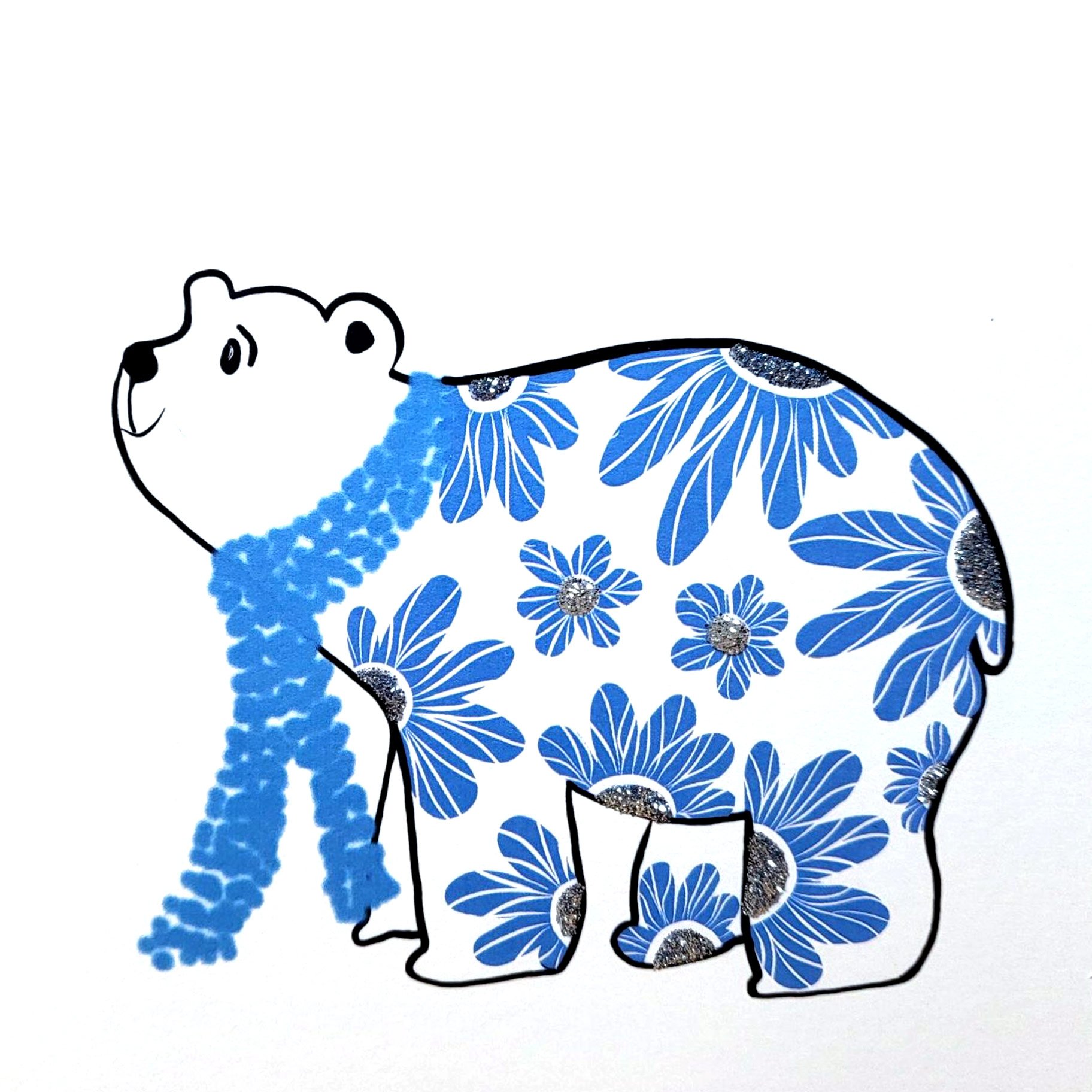 Polar Bear (Blue Floral) English Graphics