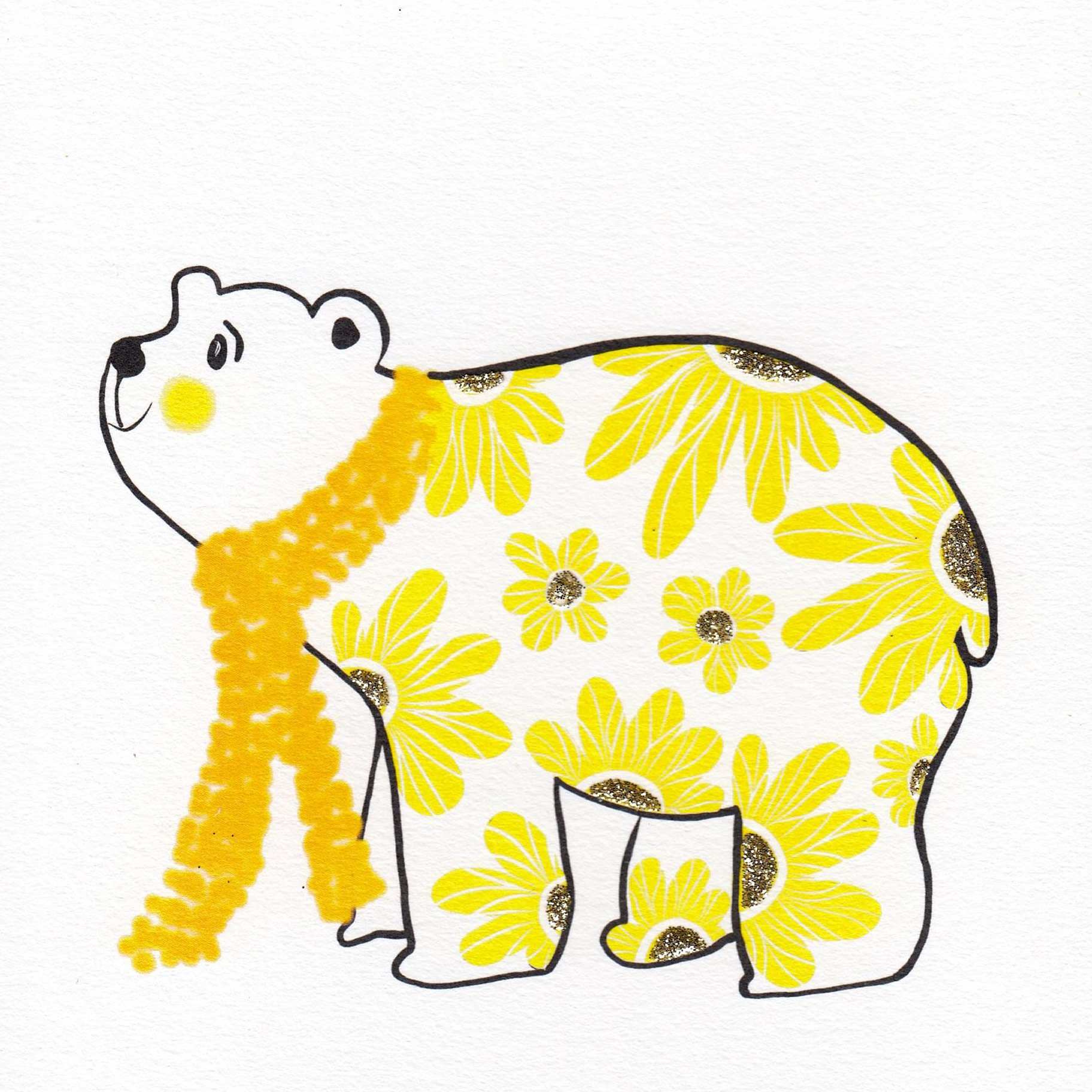 Polar Bear (Yellow Floral) English Graphics