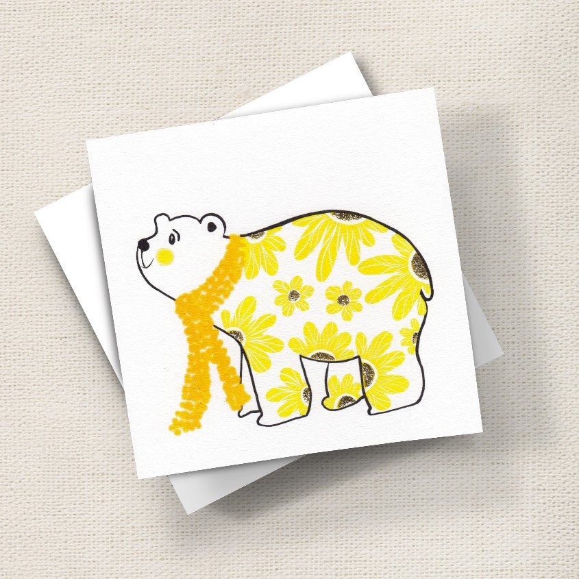 Polar Bear (Yellow Floral)