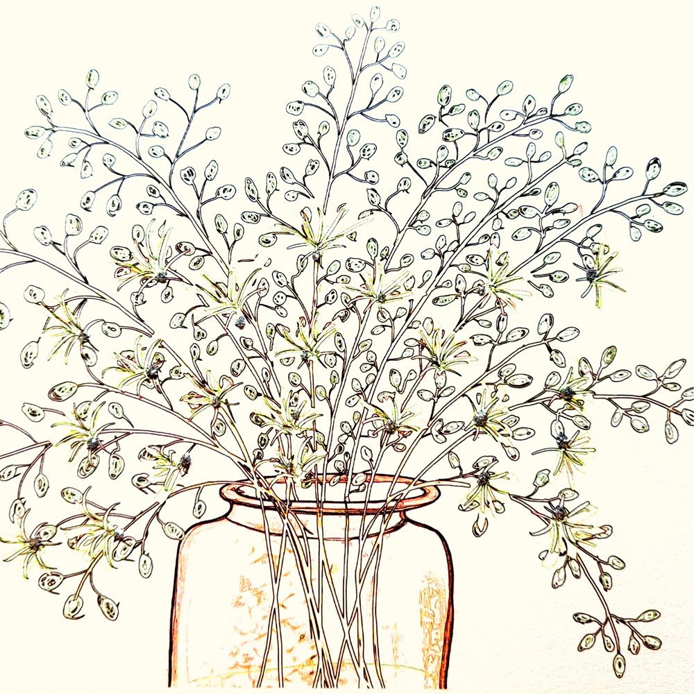 Jar of Wild Flowers Green English Graphics