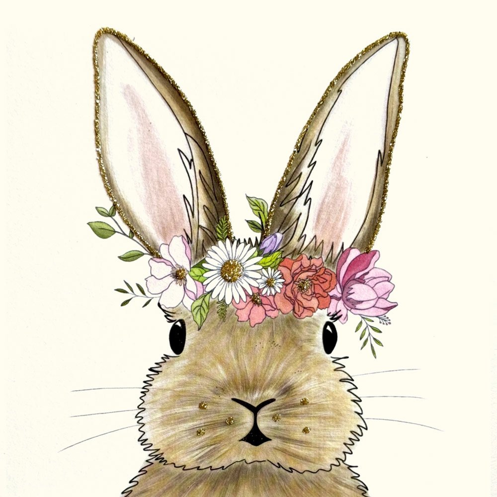 Flower Power Bunny English Graphics
