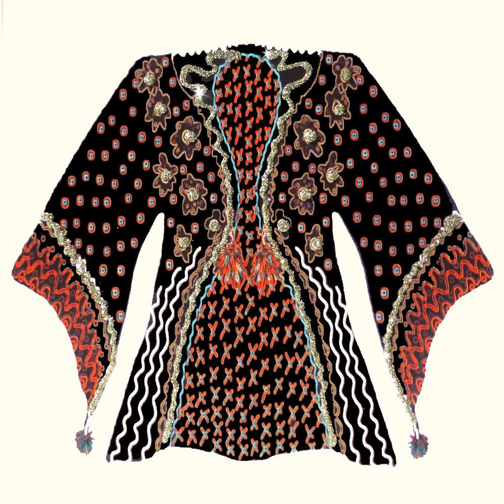 Kimono (Black and Gold) English Graphics