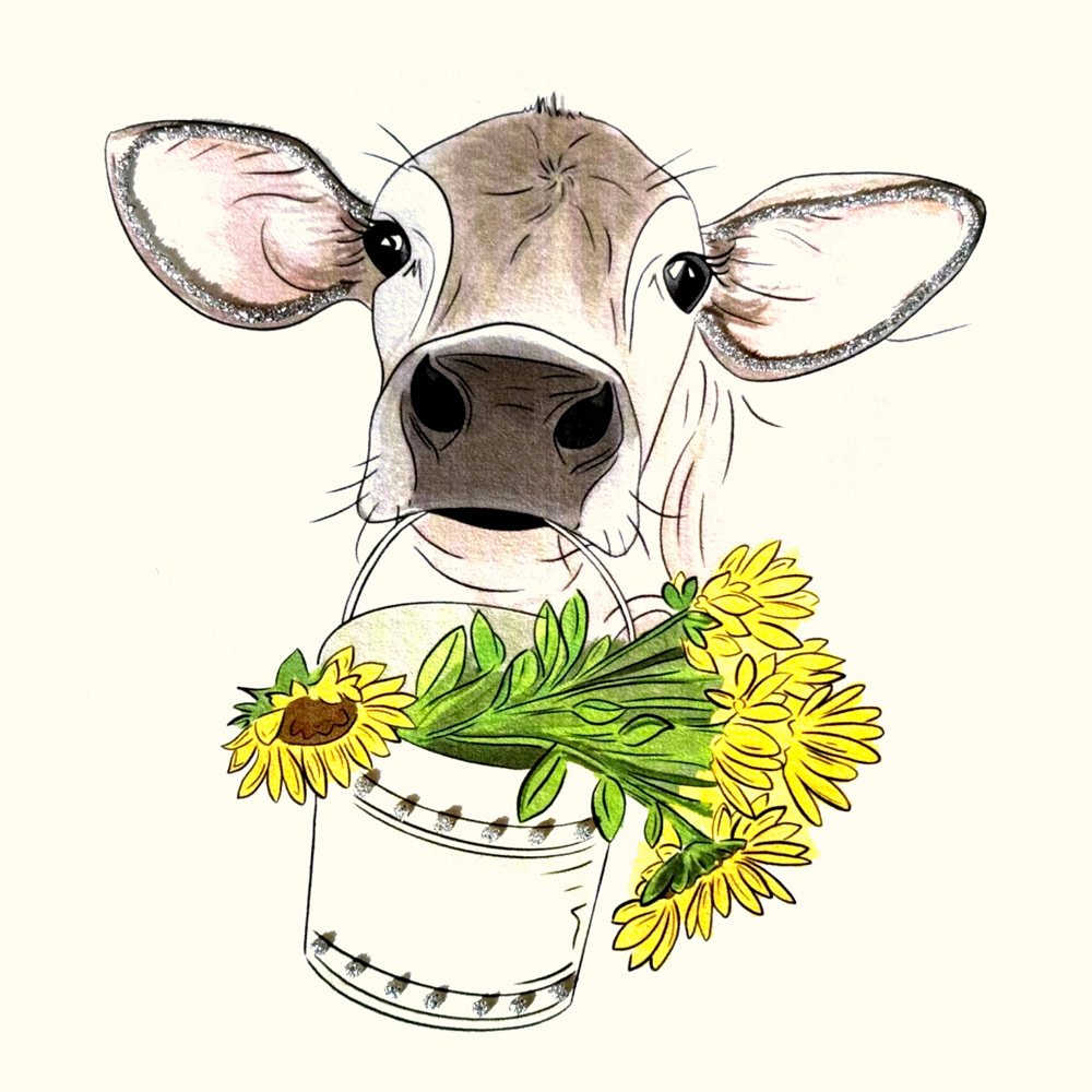 Moo Flowers English Graphics