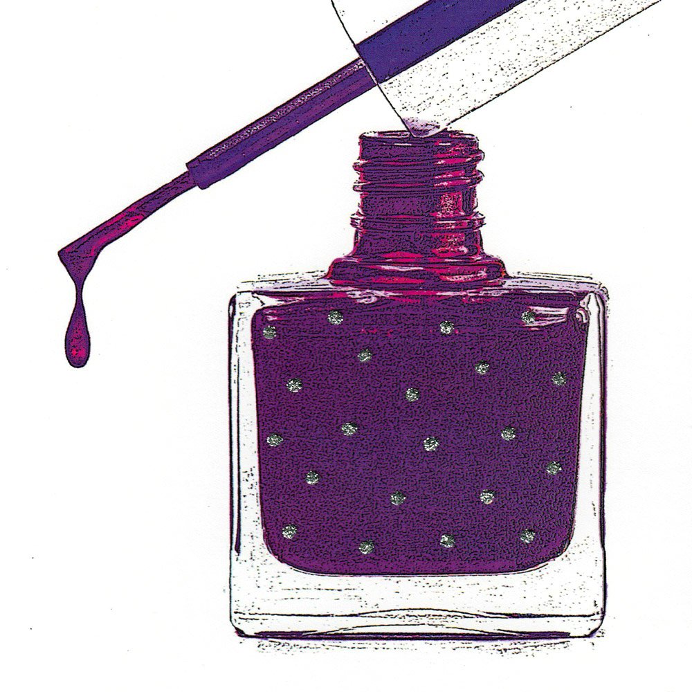 Glittery Nail Polish English Graphics