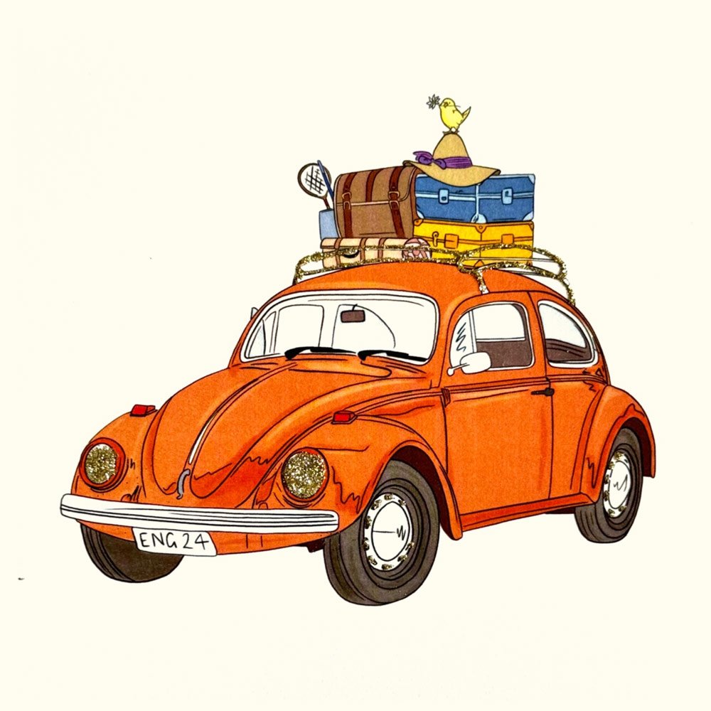 VW Beetle (Orange) English Graphics