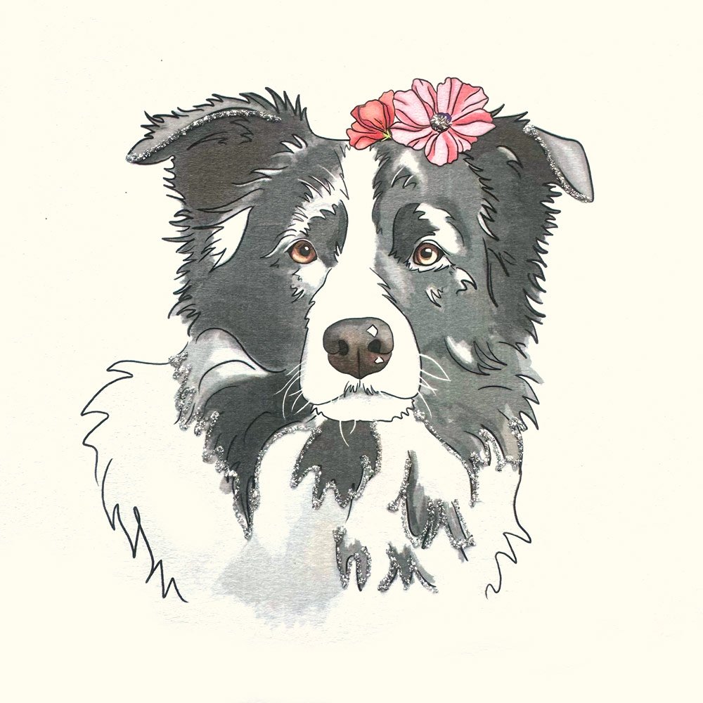 Collie Flower English Graphics