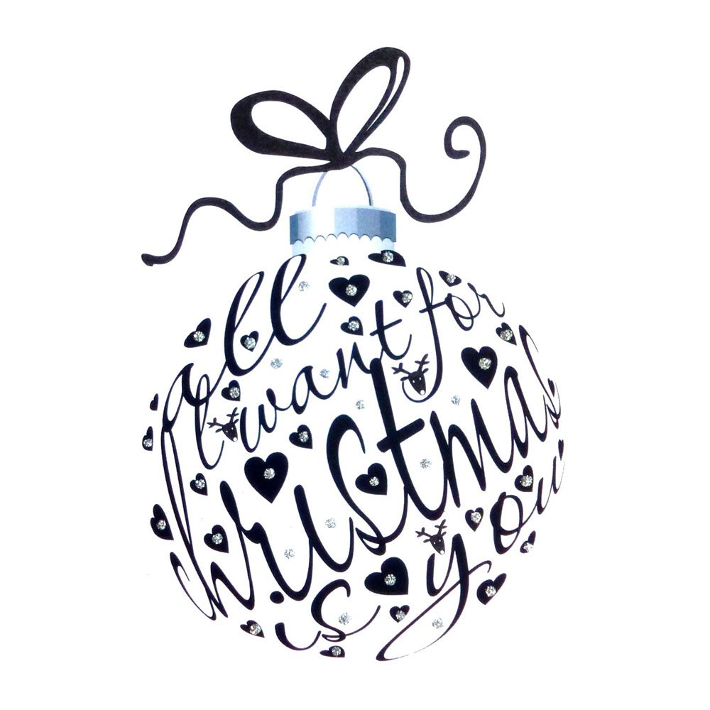 All I Want For Christmas Bauble (Black) English Graphics