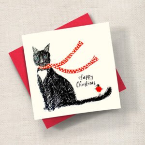 Christmas Cat With Scarf