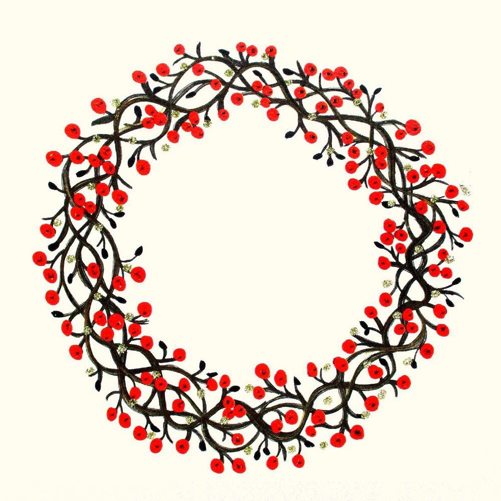 Christmas Wreath (Red) English Graphics