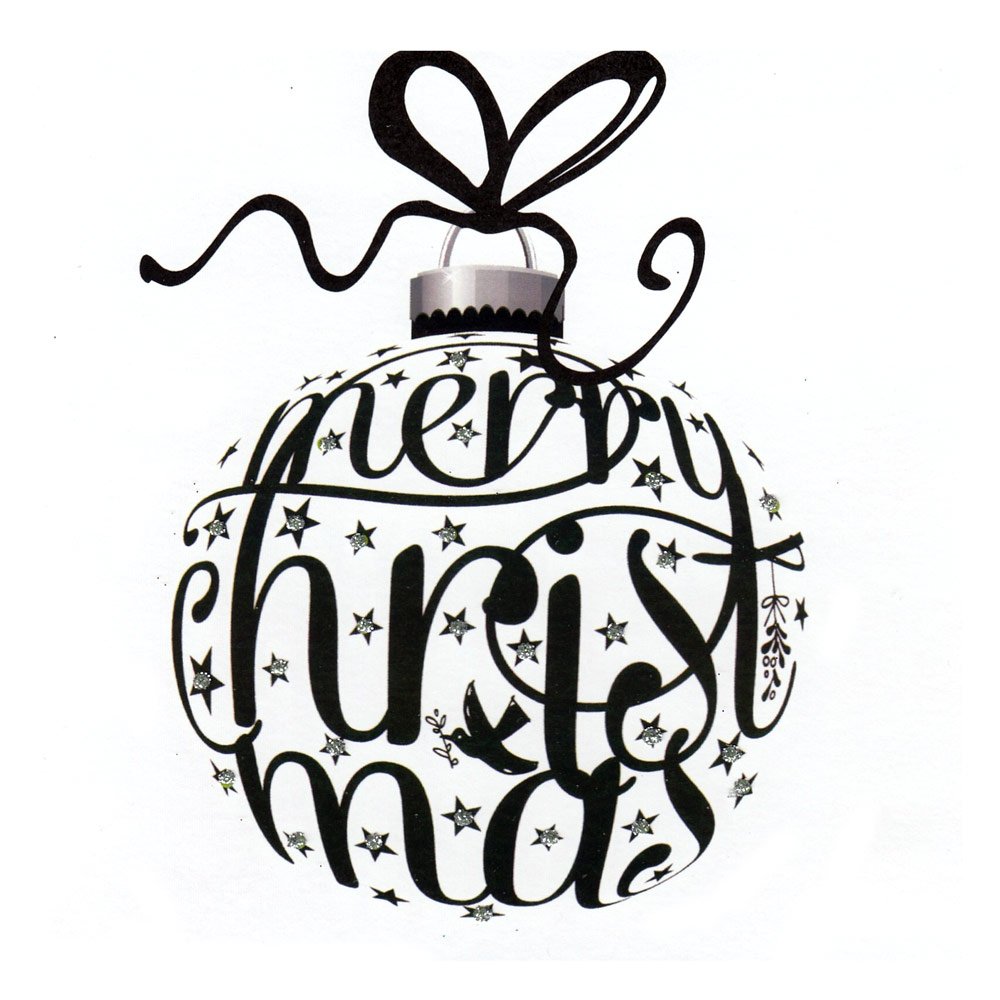 Merry Christmas Bauble (Black) English Graphics