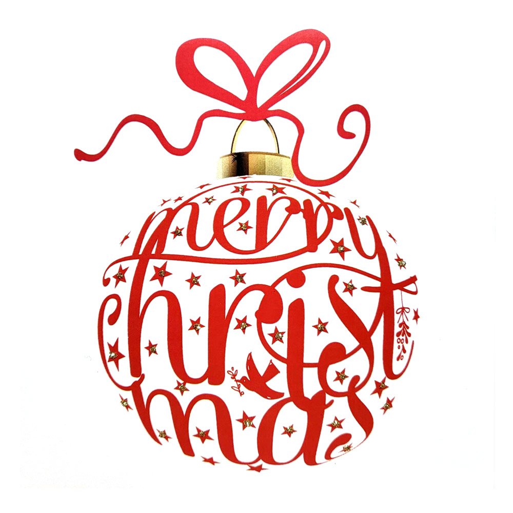 Merry Christmas Bauble (Red) English Graphics
