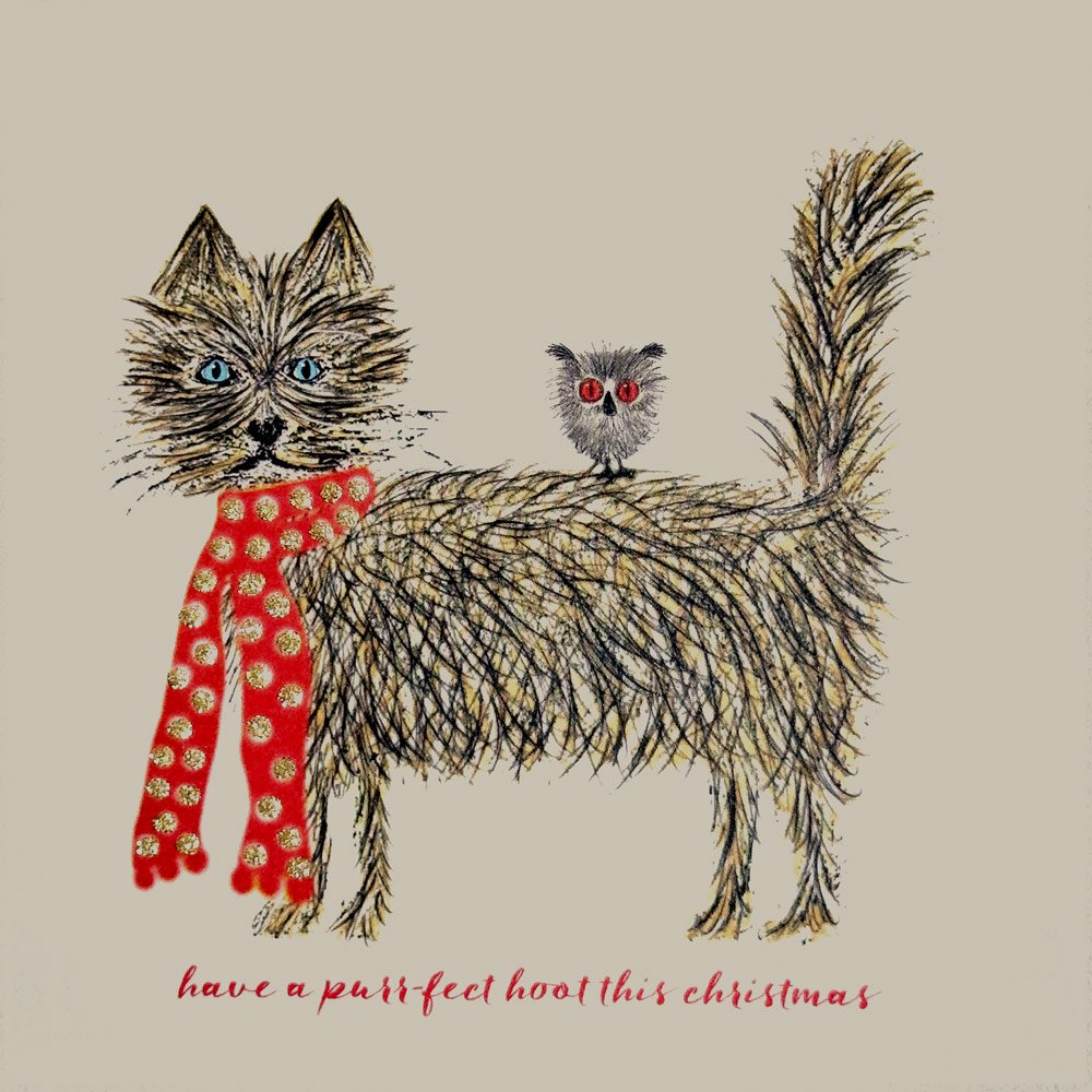 Cat and Owl Christmas English Graphics