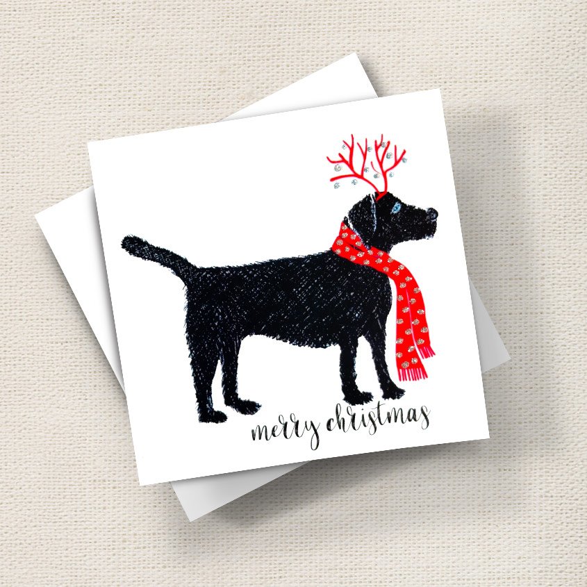 Labrador Red Scarf Christmas