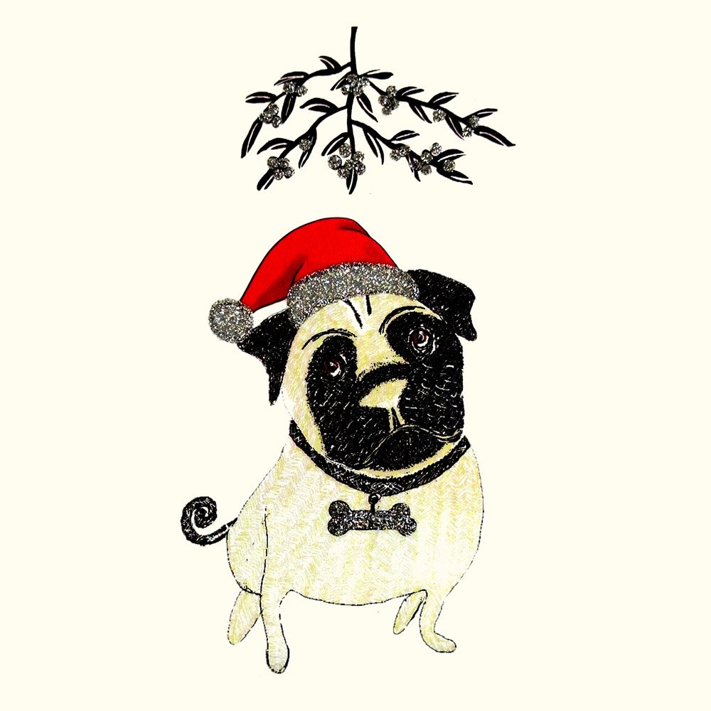 Pug Mistletoe English Graphics