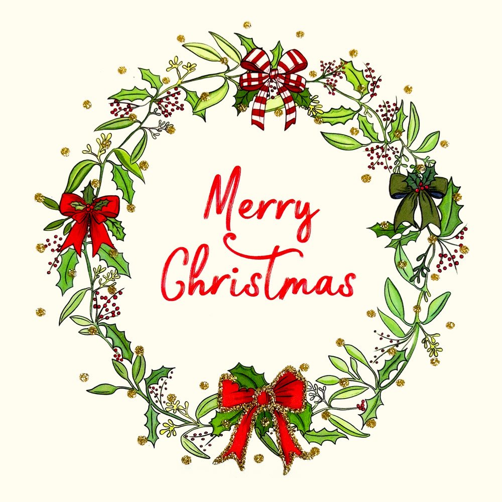 Ribbon Wreath English Graphics