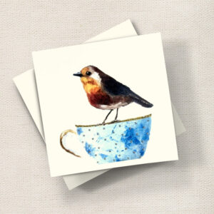 Robin on cup