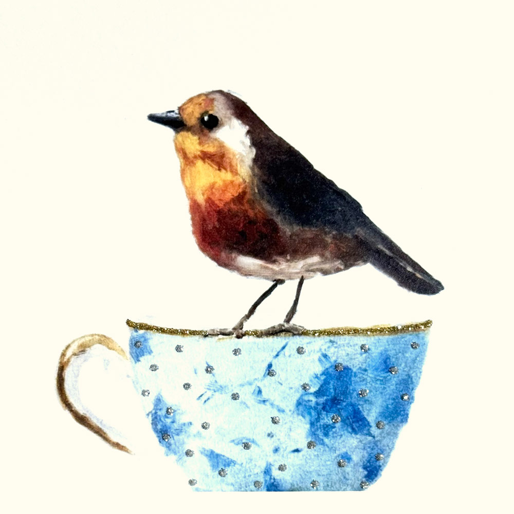 Robin on cup English Graphics