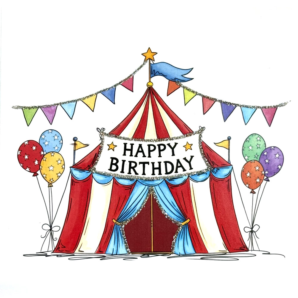 Circus Tent Happy Birthday English Graphics