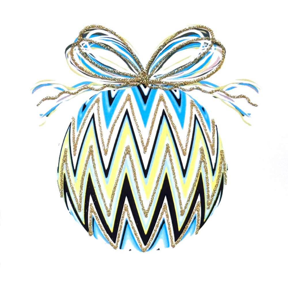 Bauble (Blue Zig Zag) English Graphics