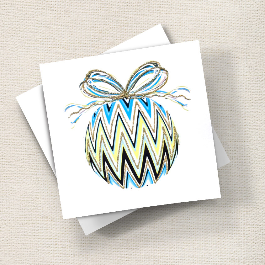 Bauble (Blue Zig Zag)
