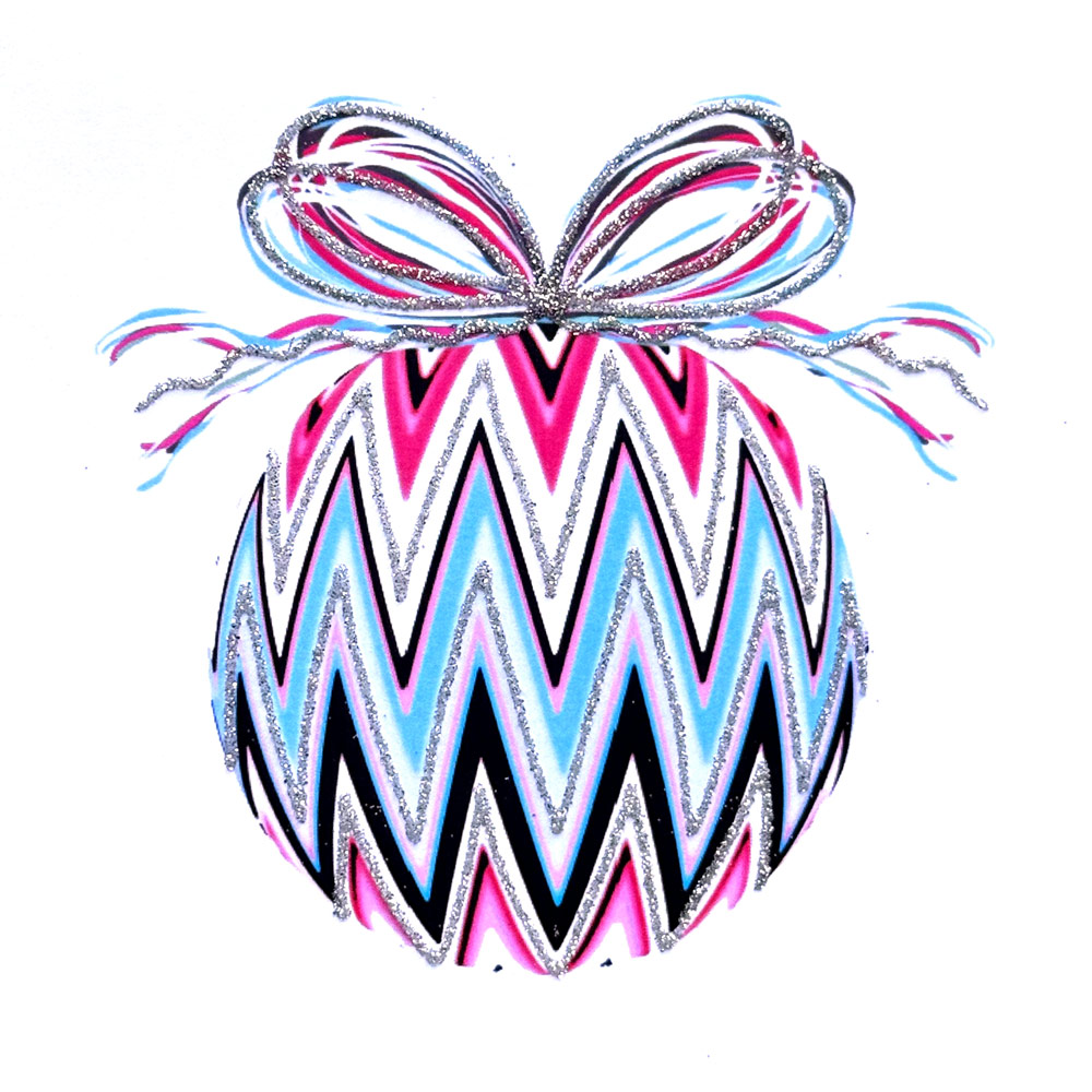 Bauble (Pink Zig Zag) English Graphics