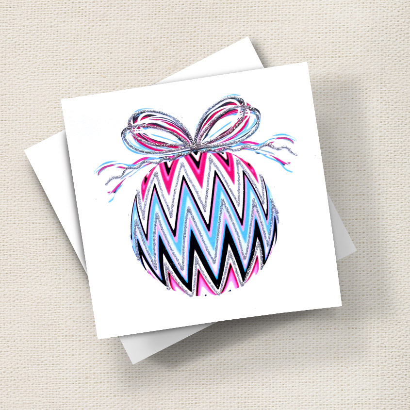 Bauble (Pink Zig Zag)